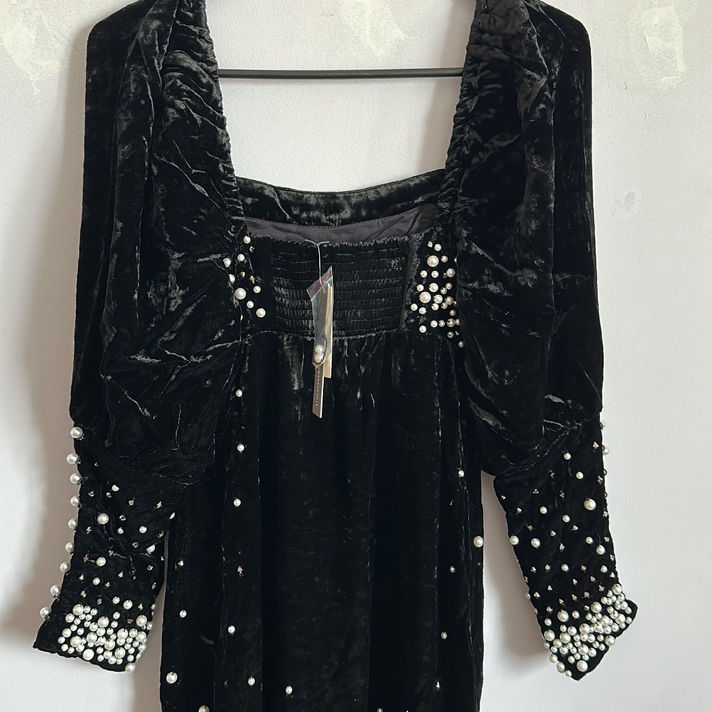NWT Anthropologie Embellished Velvet Dress - Picture 11 of 14